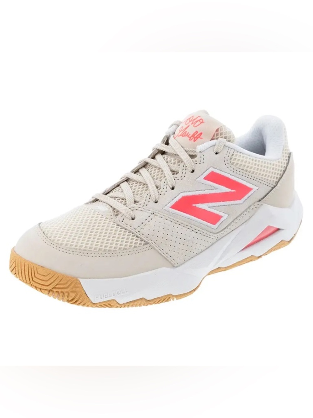 Coco Delray Tennis Shoes Bisque and Urgent Red